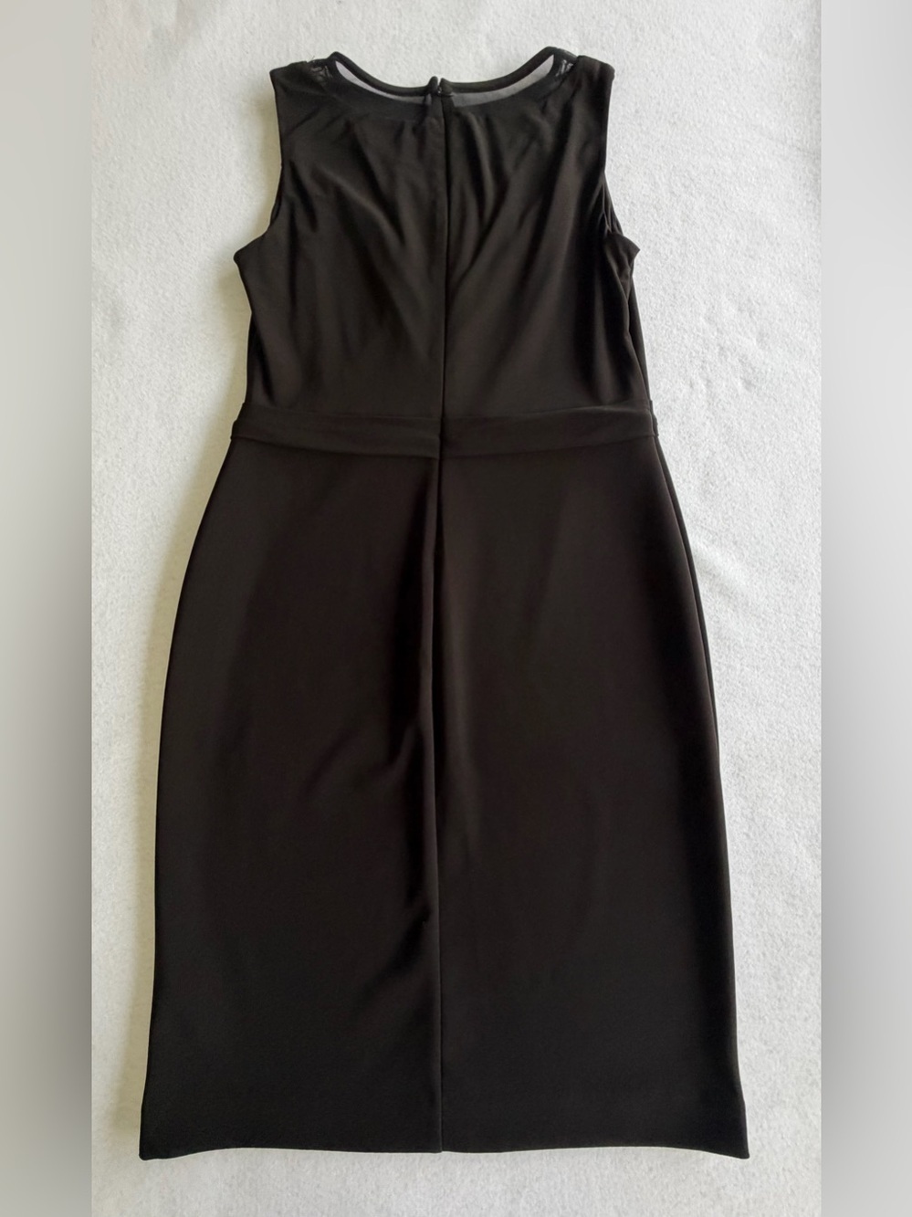 Lauren Ralph Lauren Sleeveless Black Faux-Wrap Midi Dress - Picture 2 of 8